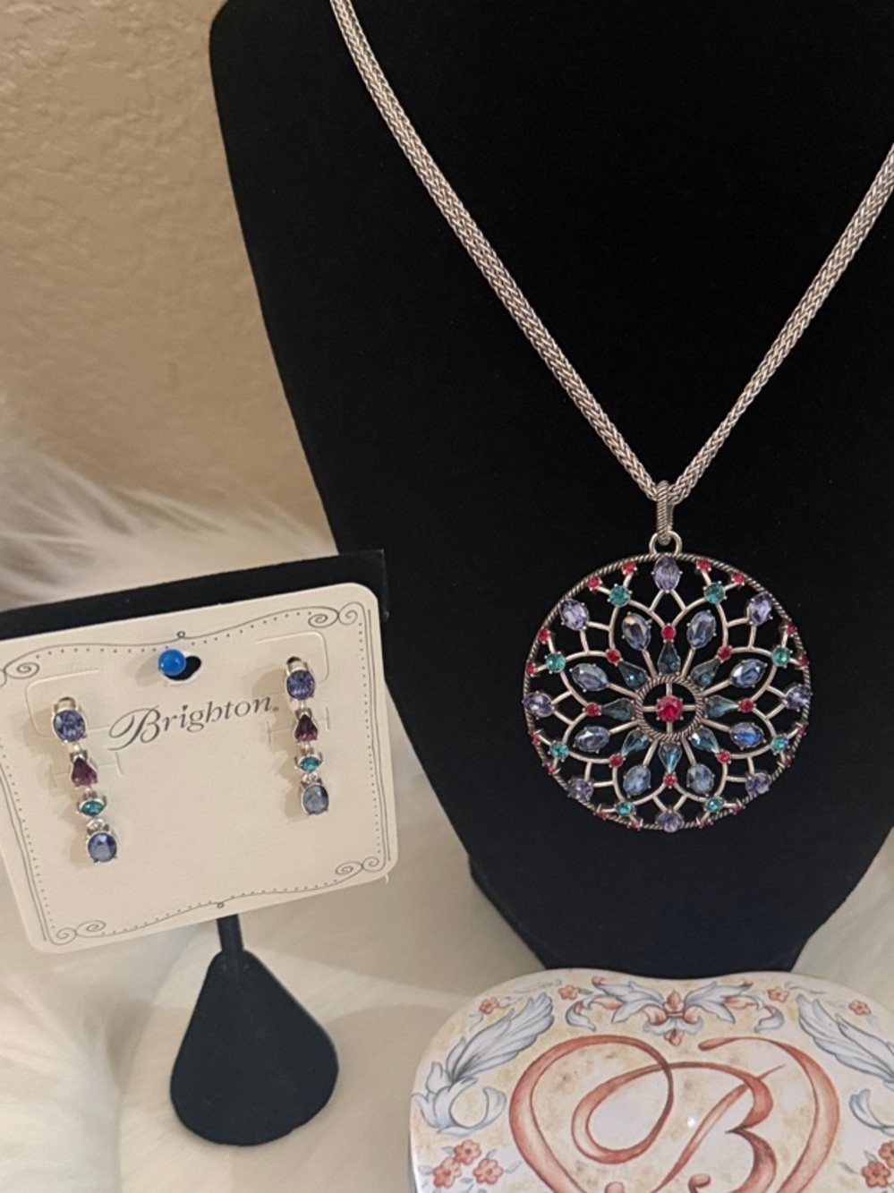 💙♥️NWT Brighton One Love * Swarovski Crystal Convertible Necklace & Earrings